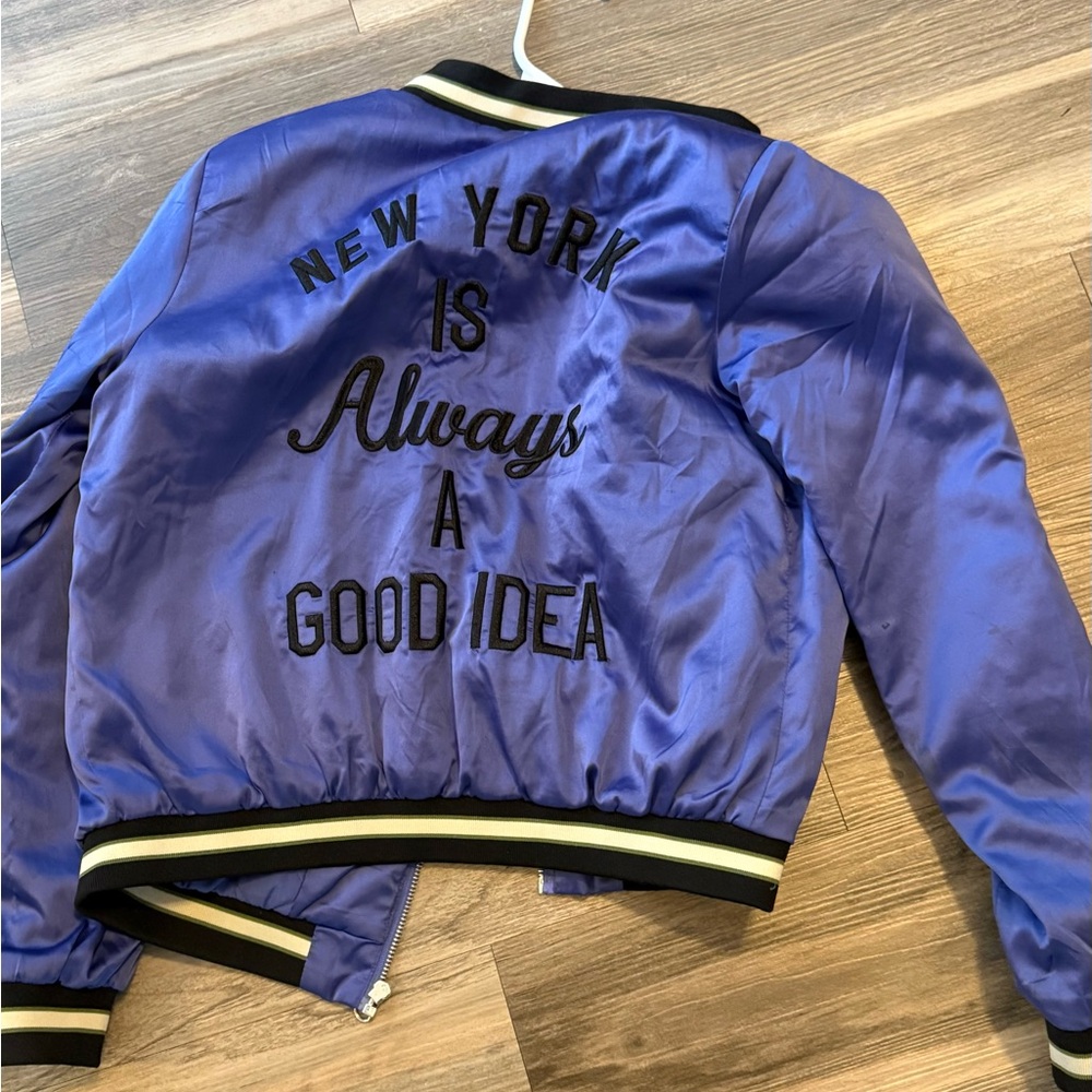Forever 21 Blue Bomber Jacket